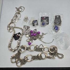 Paparazzi Silver Tone Necklace Earrings Ring Lot‎ Fashion Jewelry Bundle